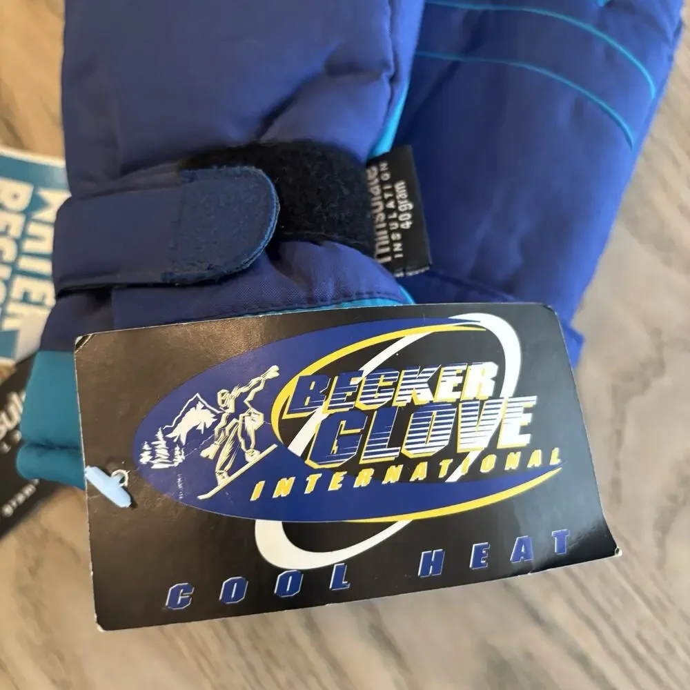 NWT Vintage 90’s Deadstock Women’s Ski Snowboard Gloves Funky Retro Large Gaper